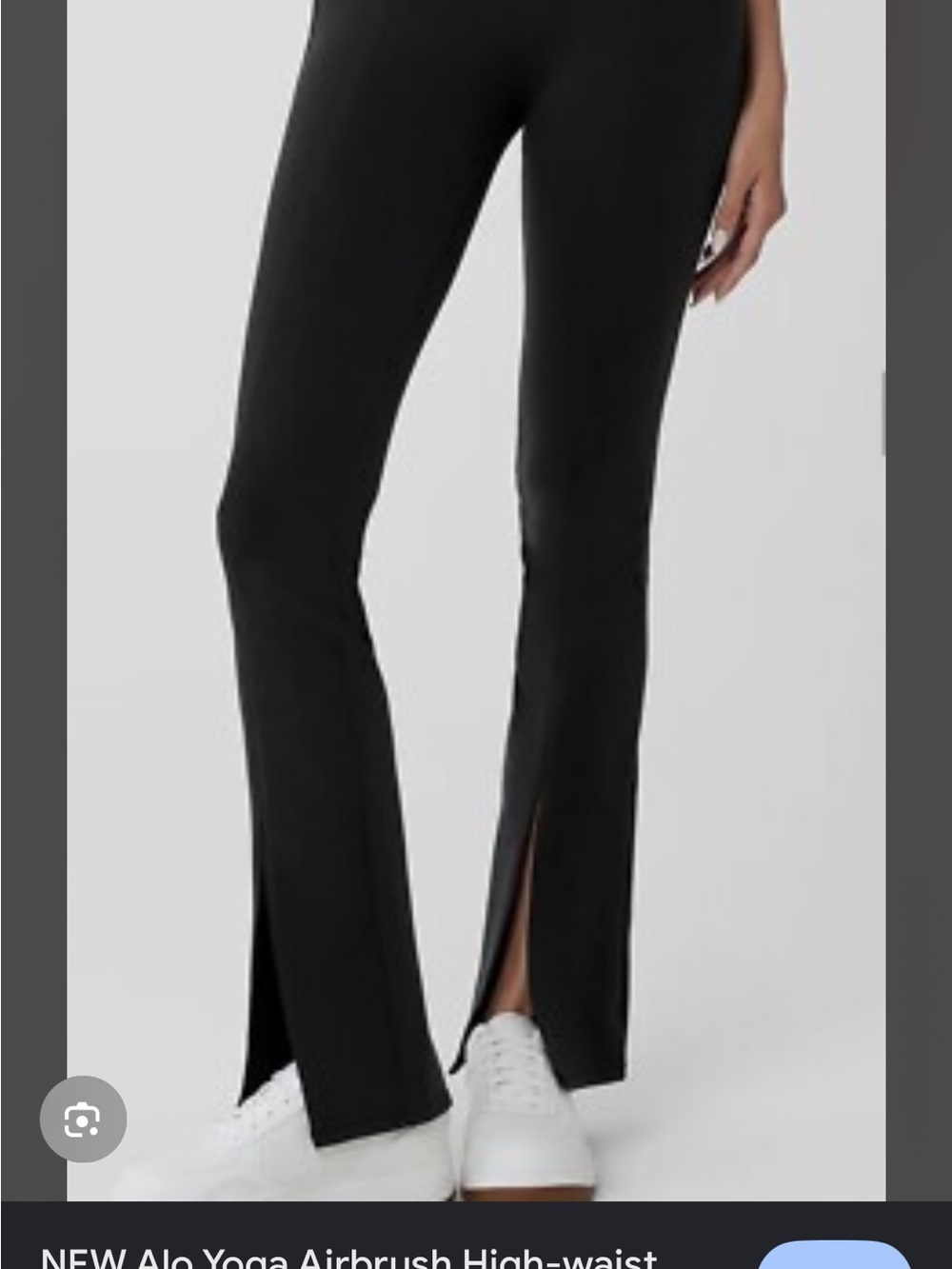 ALO Yoga Black Split-Hem flare Pants